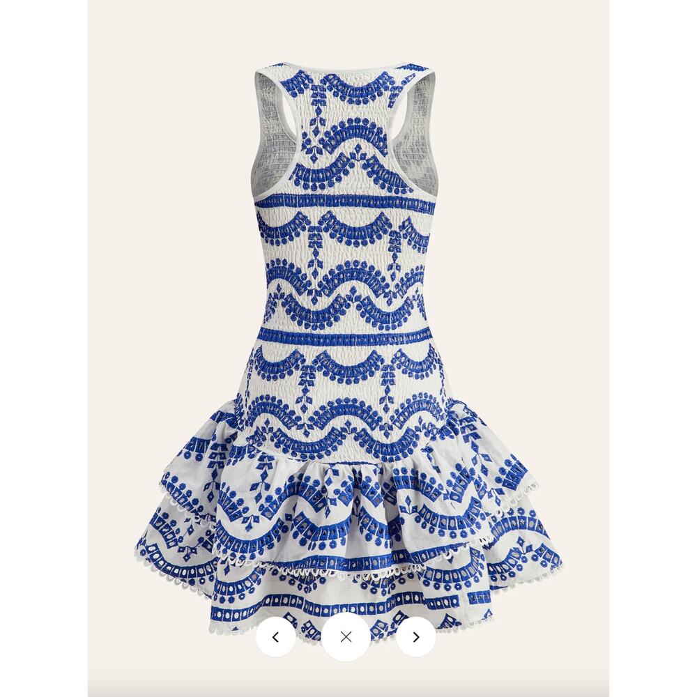 Commense Embroidered Ruffled Sleeveless Dress Sz M - Picture 2 of 4